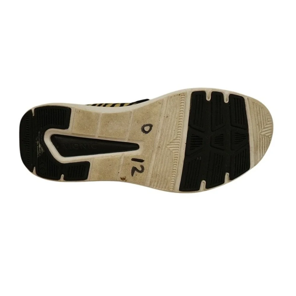 Vionic Remi Tiger Sneakers Women 11 Black Tan Calf Hair Animal Print Walkng Shoe
